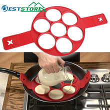 将图片加载到图库查看器，Máquina de hacer panqueques máquina de anillos de huevo antiadherente fácil y fantástico molde para tortillas de huevo utensilios de cocina herramientas de cocina de silicona
