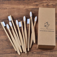 将图片加载到图库查看器，New design mixed color bamboo toothbrush Eco Friendly wooden Tooth Brush Soft bristle Tip Charcoal adults oral care toothbrush
